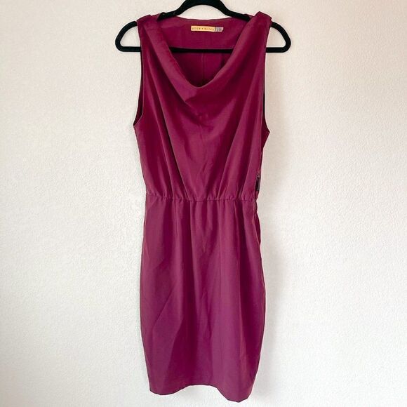 Alice + Olivia Dayna Drape Neck Dress, Size 10 - Picture 2 of 7